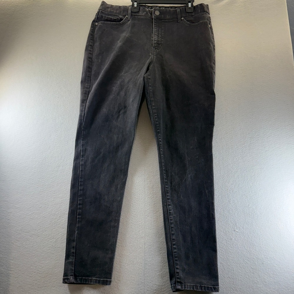 Gloria Vanderbilt Curvy Slimming Effect Jeans Womens 18 Black Tapered High Rise
